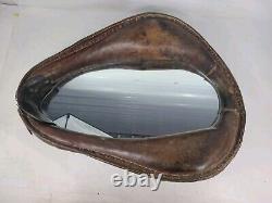 Vintage Equestrian Leather Horse Saddle Wall Art Mirror