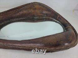 Vintage Equestrian Leather Horse Saddle Wall Art Mirror