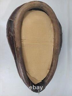 Vintage Equestrian Leather Horse Saddle Wall Art Mirror