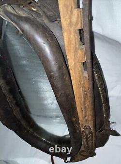 Vintage Equestrian Leather Horse Yoke Collar Mirror