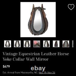 Vintage Equestrian Leather Horse Yoke Collar Mirror