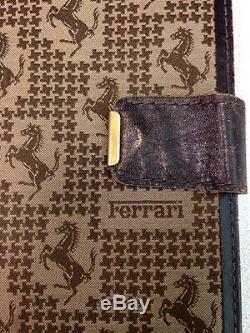 Vintage Ferrari Owners Manual POUCH only Document Holder Horse Leather