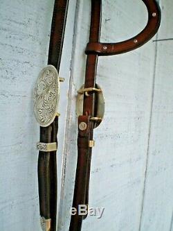 Vintage Fleming Leather and Silver Show Horse Bridle-1970's