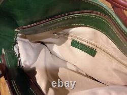 Vintage Florence Leather Bag HORSE IN PELLE green Asymmetrical Vfine Backpack Co