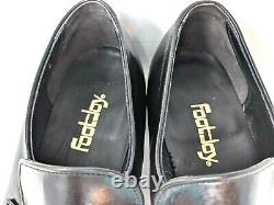 Vintage Footjoy FJ Mens 10D Black Leather Gold Horse Bit FJ Logo Dress Loafer