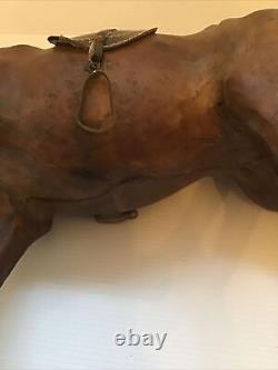 Vintage French Brown Leather Horse Sculpture/Ornament