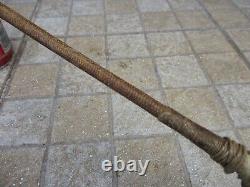 Vintage French Marked S G P Hand Braided Leather Horse Whip Riding Old Crop