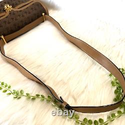 Vintage GUCCI 70's Horsebit Pattern Shoulder Bag Canvas Brown