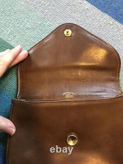 Vintage GUCCI Brown Leather Crossbody Bag Purse Horse Bit NO STRAP