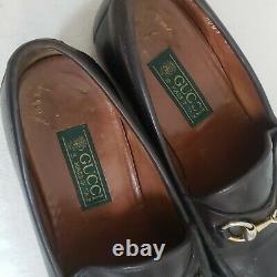 Vintage GUCCI Men's Brown Horse bit Loafers Shoes sz 8.5 41.5 Made in italy