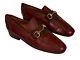 Vintage GUCCI Men's Red Leather Gold Tone Horse Bit Loafers Size 40 US 7 Italy