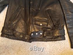 Vintage Genuine Horse Hide Front Quarter Leather Motorcycle Biker Jacket