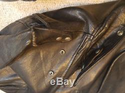 Vintage Genuine Horse Hide Front Quarter Leather Motorcycle Biker Jacket