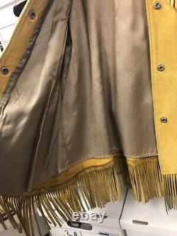 Vintage Genuine Suede Leather Fringe Western Brown Jacket Rodeo Tucson