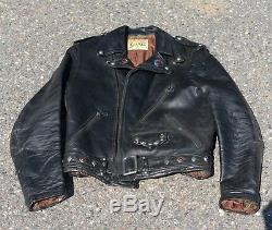 Vintage Grais pony horse hide leather motorcycle jacket 1950s