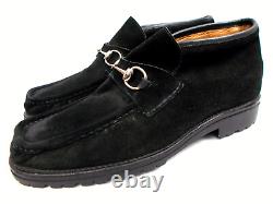 Vintage Gucci 0067 114 Men's 11.5 D Black Suede Horse Bit Chukka Ankle Boots