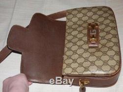 Vintage Gucci 1955 Horsebit brown Guccissima print shoulder bag