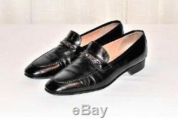 Vintage Gucci Black Leather Horse Bit Loafer Made in Italy Euro 43.5M US 10
