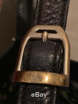 Vintage Gucci Black Leather Horsebit Hasler Hobo Shoulder Bag