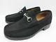 Vintage Gucci Black Leather Suede Horse Bit Dress Fashion Loafers Men Italy 8.5