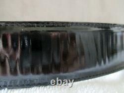 Vintage Gucci Black Patent Leather Belt with Silver Horse Bit Buckle
