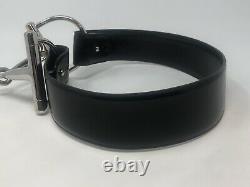 Vintage Gucci Black Patent Leather Belt with Silver Horse Bit Buckle Size 75/30
