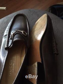 Vintage Gucci Brown Leather Horse Bit Loafers Shoes Women's Size 8.5 US/ 38.5 EU