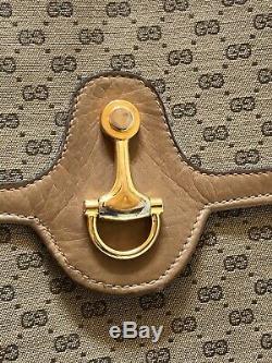Vintage Gucci GG Monogram Cross Body Bag With Horsebit Hardware