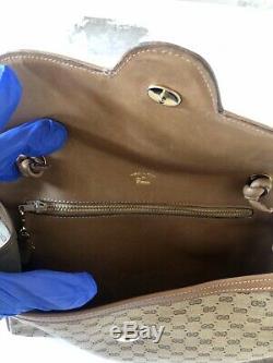 Vintage Gucci GG Monogram Cross Body Bag With Horsebit Hardware