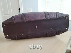 Vintage Gucci Horse-bit Embossed Leather Shoulder Tote Bag Purple