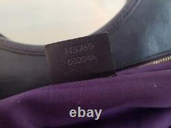Vintage Gucci Horse-bit Embossed Leather Shoulder Tote Bag Purple