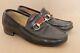 Vintage Gucci Horse bit Red Stripe Loafers Men`s Leather Moccasins RARE SIZE 42