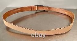 Vintage Gucci Italy Double Racing Horse Equestrian Buckle Leather Belt