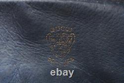 Vintage Gucci Shoulder bag GG Horse bit Hardware PVC Leather Navy Authentic