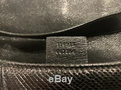 Vintage Gucci Tom Ford Bag Leather Shoulder Handbag Horse Bid Flap Chain Black