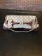 Vintage Gucci Tom Ford Horsebit Studded Monogram Canvas Maroon Leather Clutch