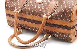 Vintage Gucci Travelling bag Boston bag Horse bit Canvas Leather Brown Authentic