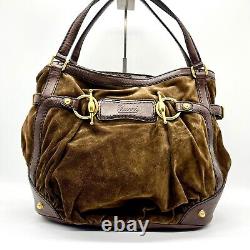 Vintage Gucci tote bag LeatherShoulder Bag suede Horsebit Used Auth #159