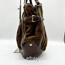 Vintage Gucci tote bag LeatherShoulder Bag suede Horsebit Used Auth #159