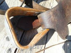 Vintage HAND TOOLED LEATHER Western roping SADDLE horse equine 15 inch