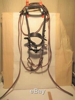 Vintage HORSE BIT Old Style BUCKAROO Style Bridle Harness Leather REINS used