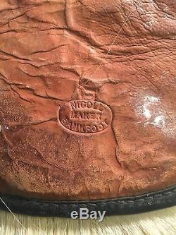 Vintage HORSE HAIR LONG SPORRAN leather pouch Nicoll Bankboot KILT SCOTLAND