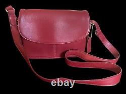 Vintage HTF Red Leather Coach Equestrian 9801 Crossbody Purse Bag Purse USA