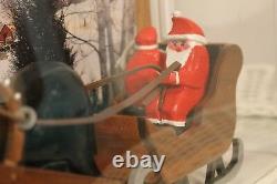 Vintage Hand Carved Santa Sleigh Gifts Horse American Folklore At Its Best Cased