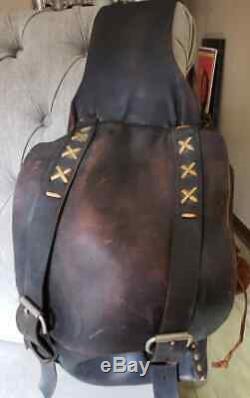 Vintage Hand-made, Hand-sewn Leather Western Trail Horse/motorcycle Saddle Bags