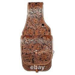 Vintage Handmade Carving Designer Premium Quality Leather Saddle Bag for Horse