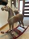 Vintage Handmade Leather and Wood Rocking Horse