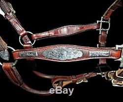 Vintage Handmade Sterling Silver Small Spring Yearling Horse Leather Show Halter