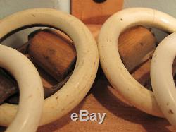 Vintage Harness Rings, Brass Heart, Horse Hair Tassels Leather Strap Horse Tack