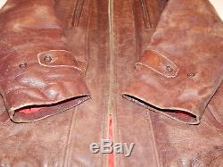 Vintage Hercules Top Grain Front QTR Horse Hide Leather Jacket Car Surcoat Sears